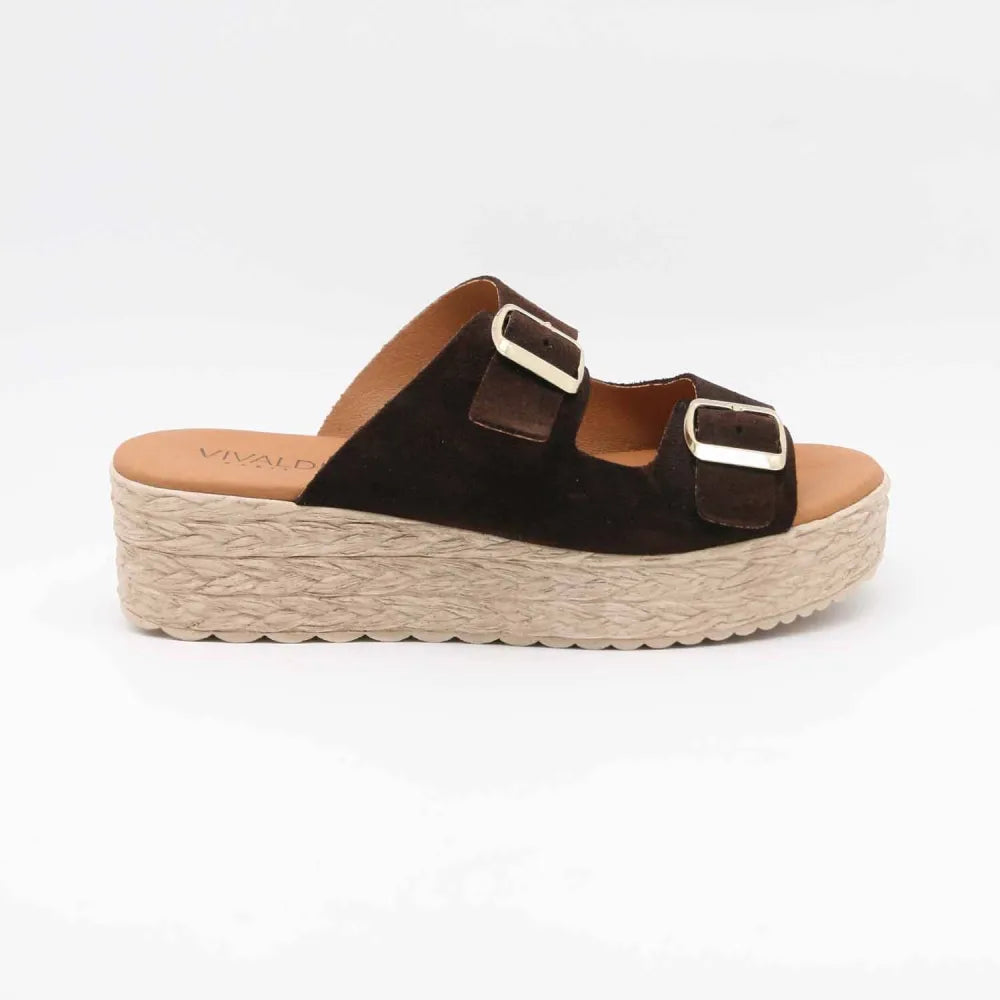 SANDALES 773 CUIR-VELOURS MARRON