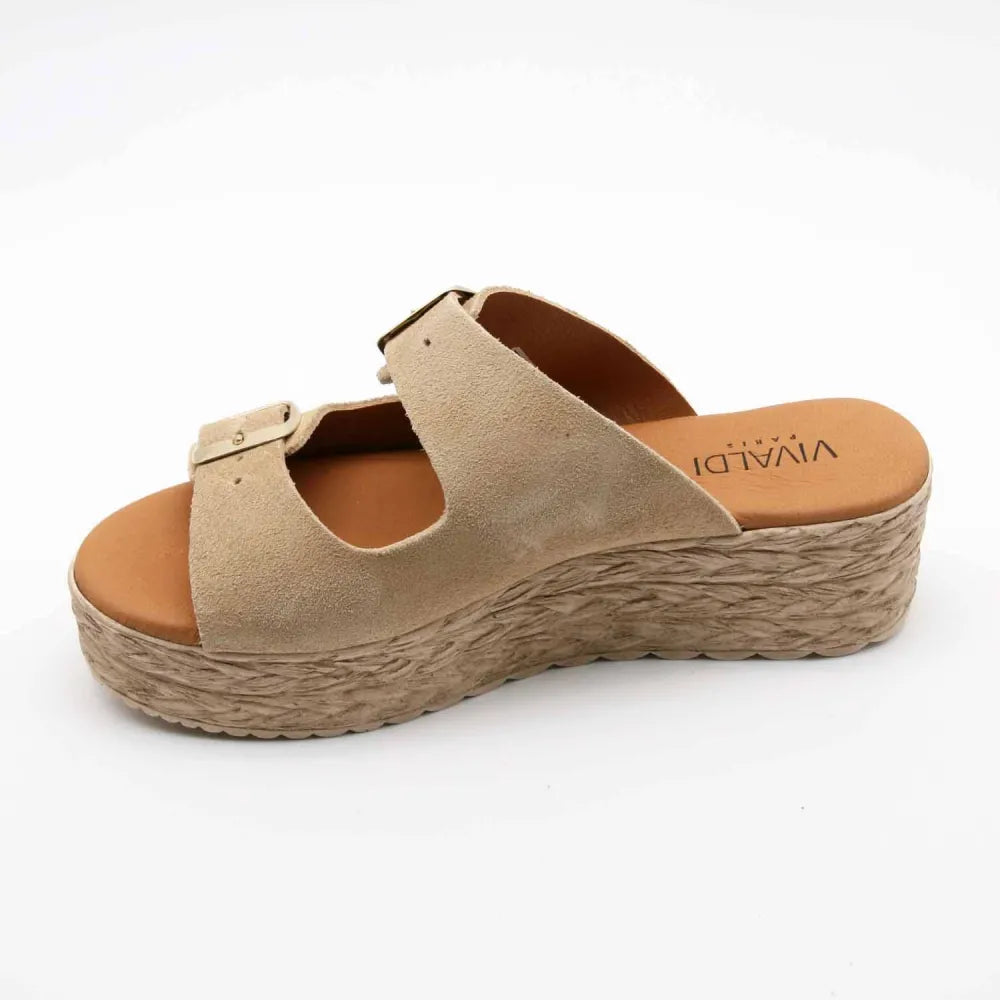 SANDALES 773 CUIR-VELOURS BEIGE