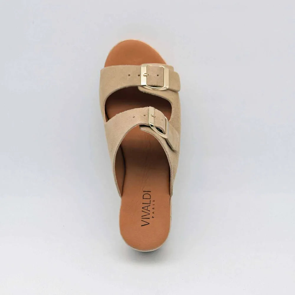 SANDALES 773 CUIR-VELOURS BEIGE