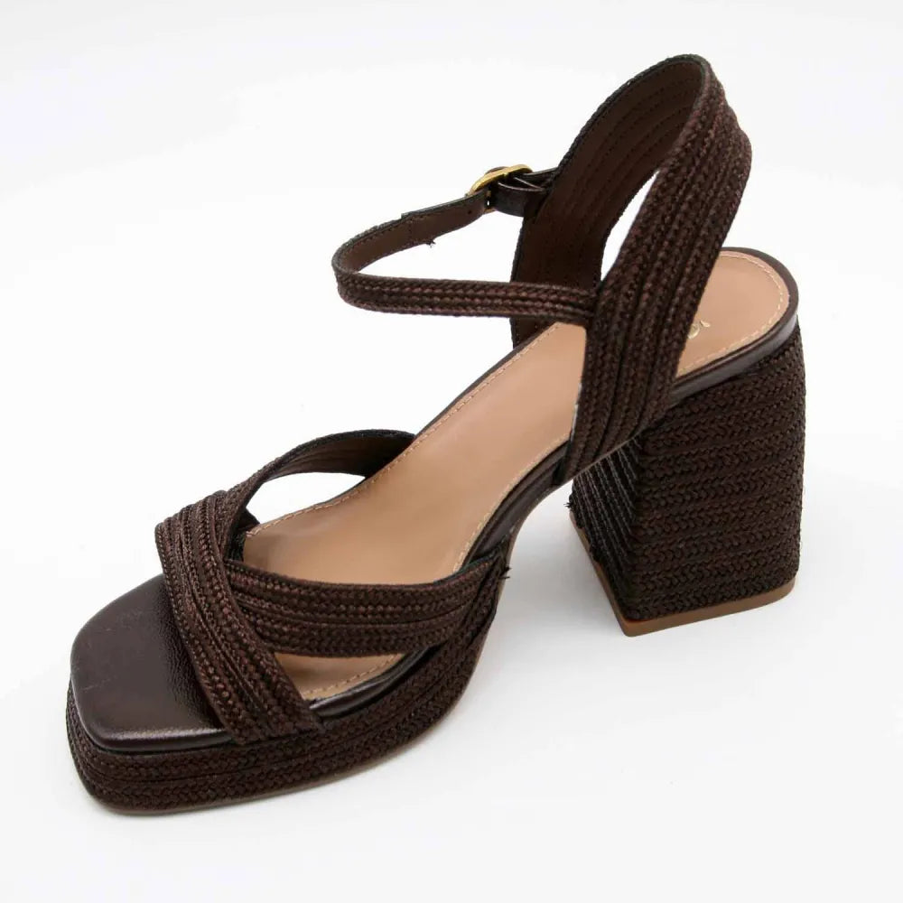 SANDALES HAVANA TEXTILE MARRON