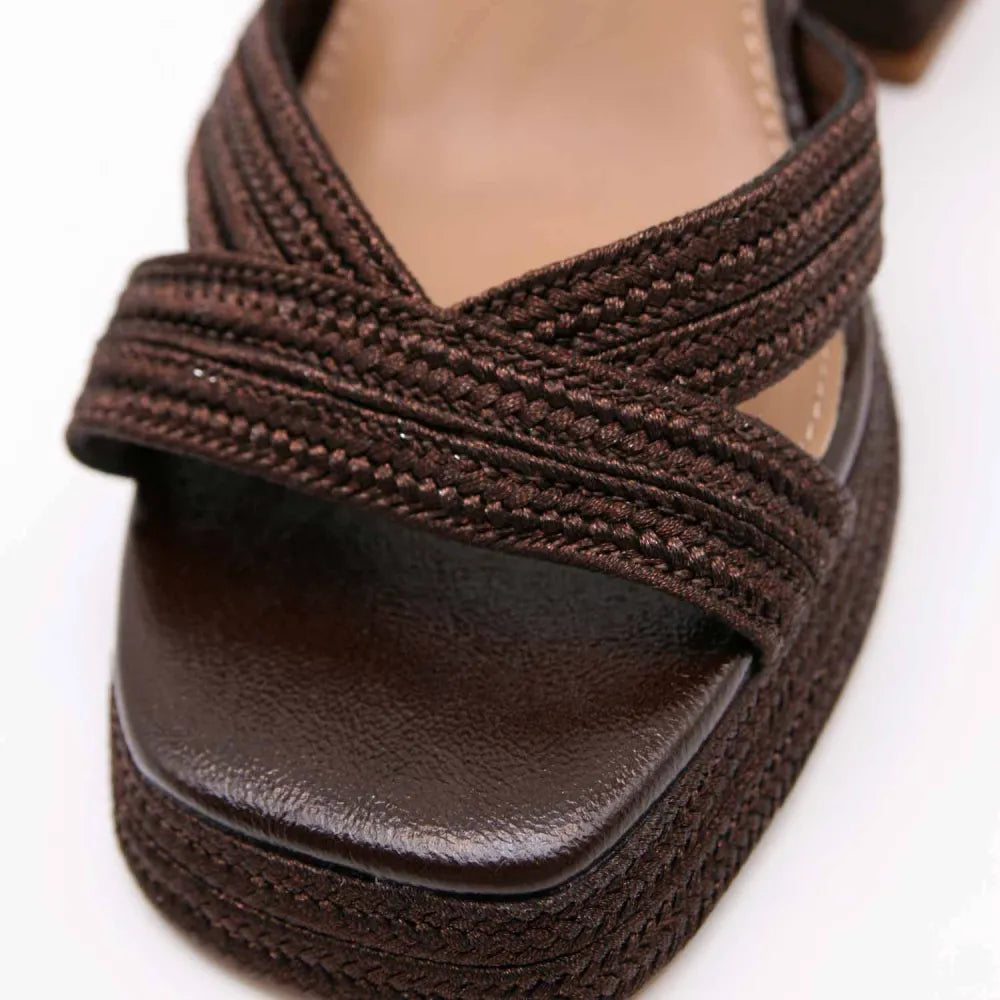 SANDALES HAVANA TEXTILE MARRON