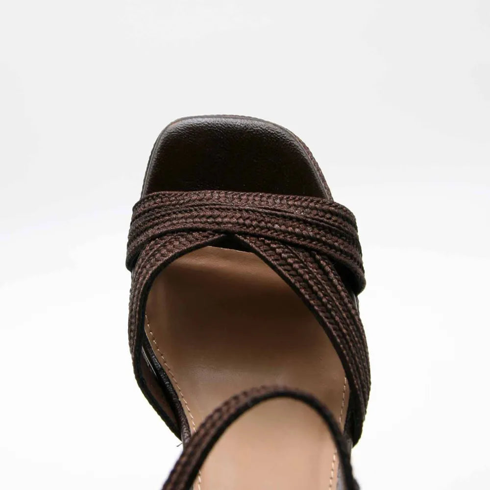 SANDALES HAVANA TEXTILE MARRON