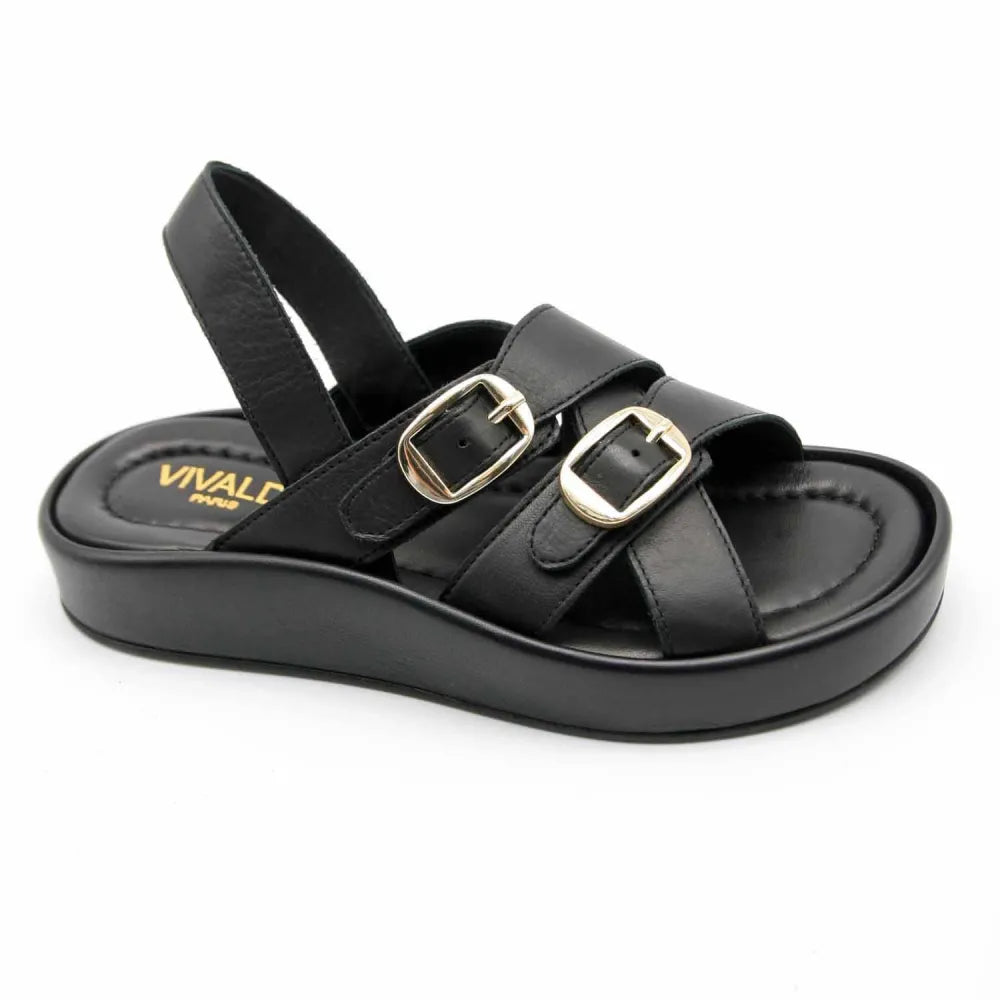 SANDALE RIO-1138 CUIR NOIR