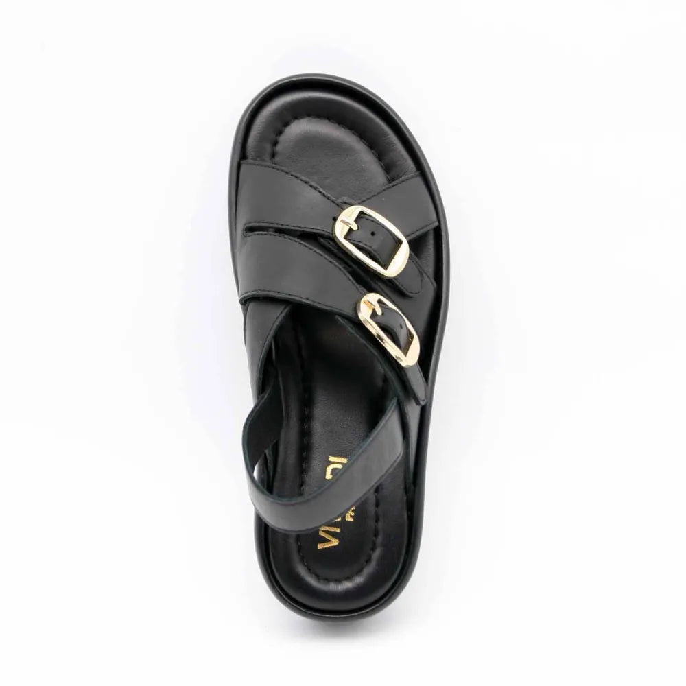 SANDALE RIO-1138 CUIR NOIR