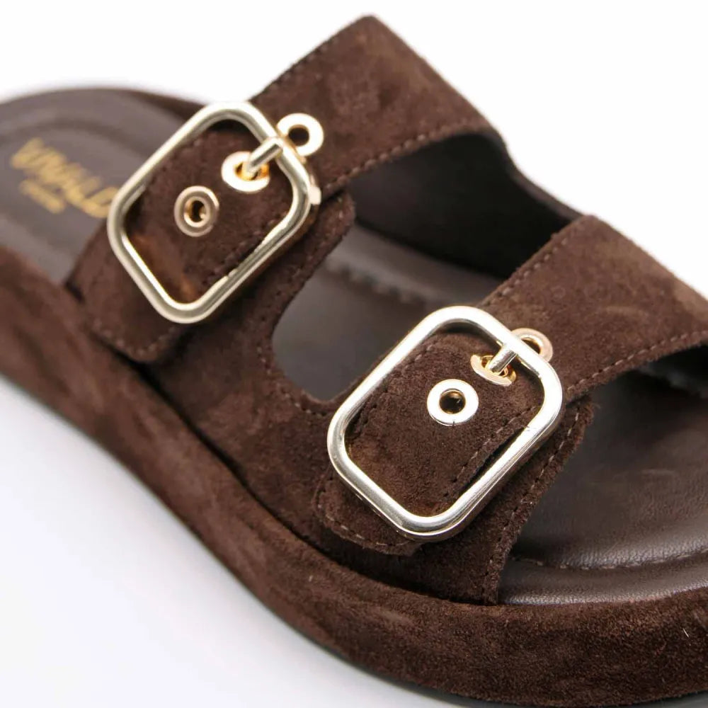 MULE-SANDALE RIO-1130 CUIR-VELOURS MARRON