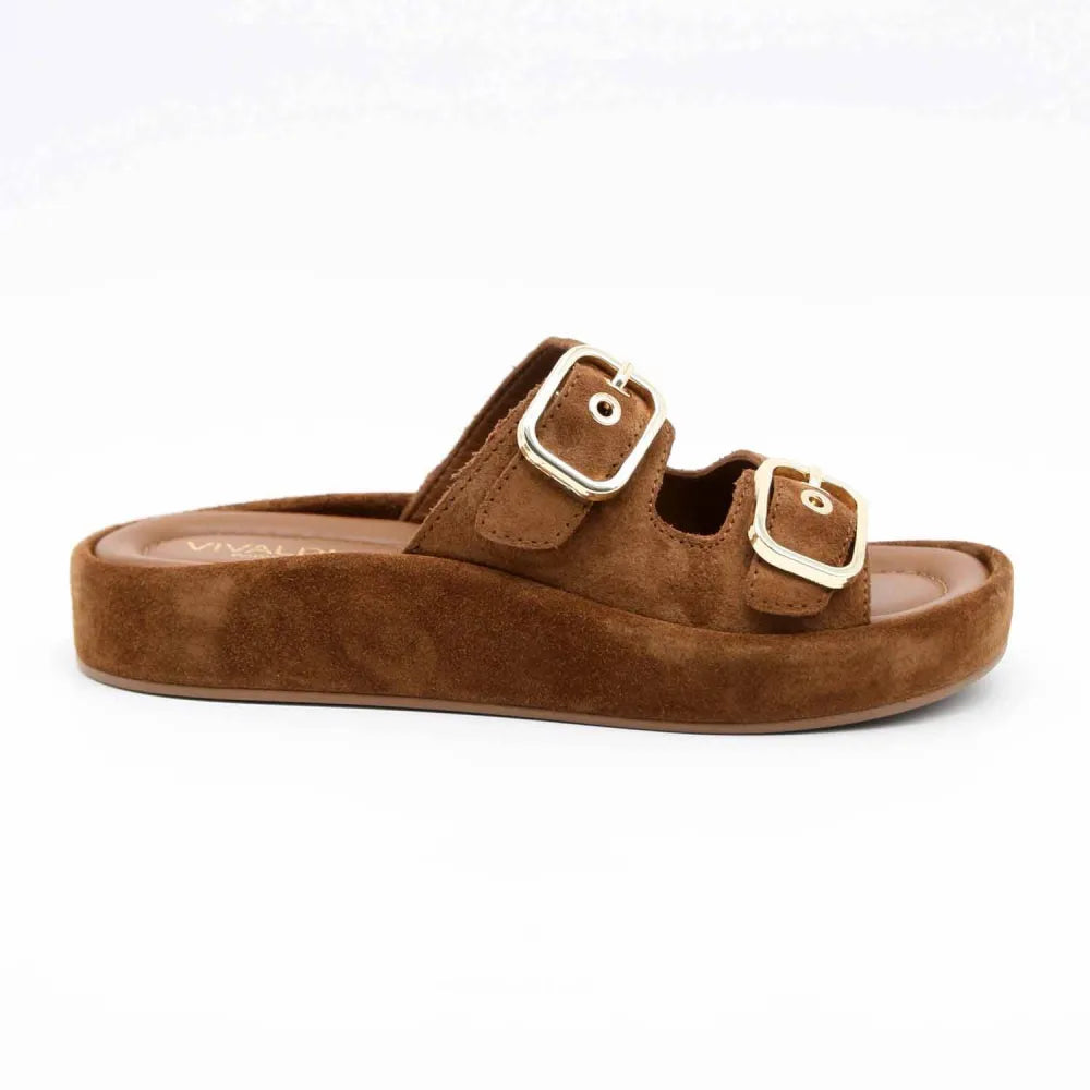 MULE-SANDALE RIO-1130 CUIR-VELOURS COGNAC