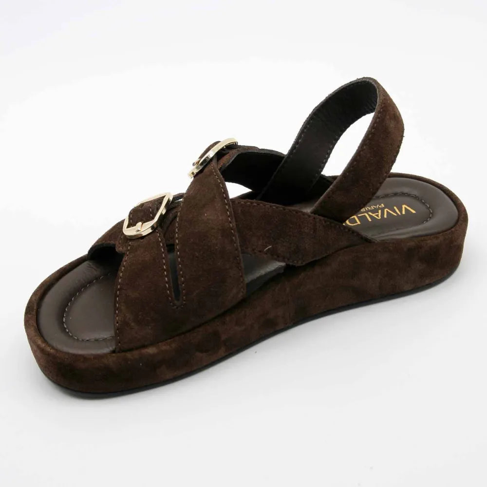 SANDALE RIO-1138 CUIR-VELOURS MARRON