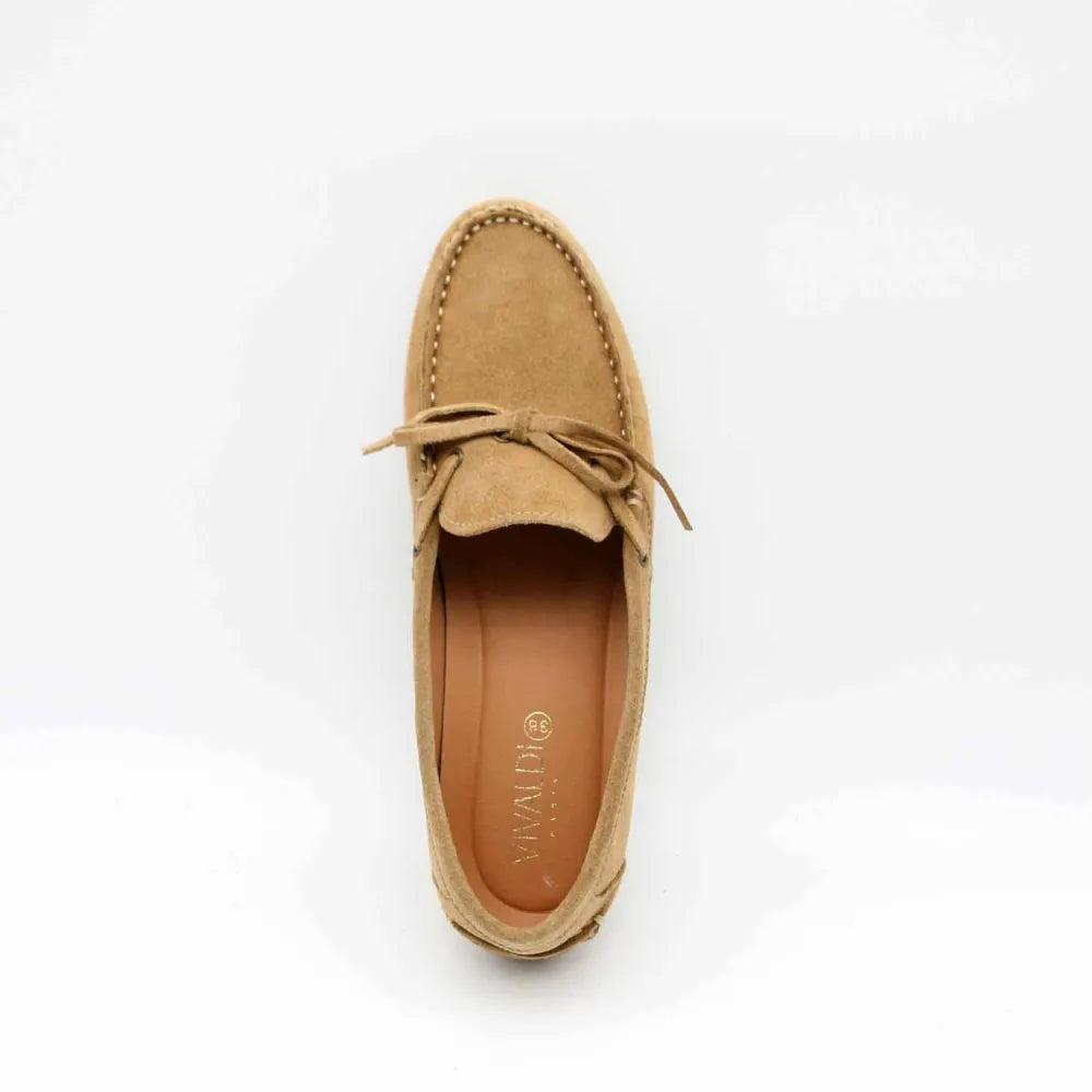 MOCASSINS 08406 CUIR-VELOURS CAMEL
