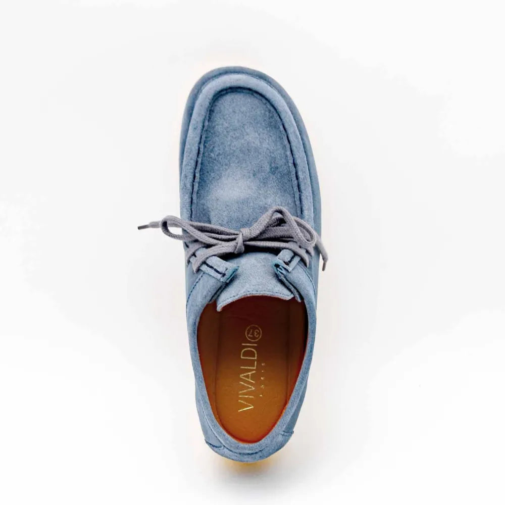 MOCASSIN 8413 CUIR-VELOURS BLEU-JEAN