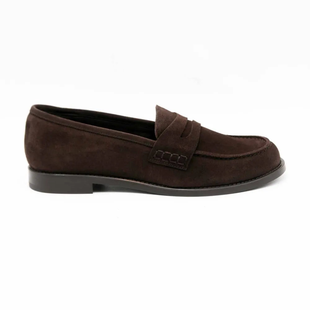 MOCASSIN CARIE CUIR-VELOURS MARRON