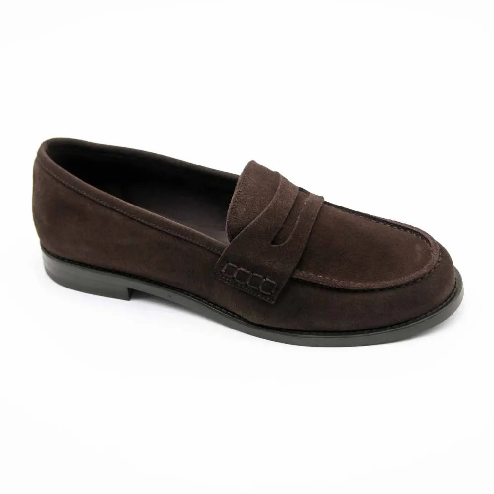 MOCASSIN CARIE CUIR-VELOURS MARRON
