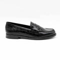 MOCASSIN CARIE CUIR-IMPRIME CROCO NOIR