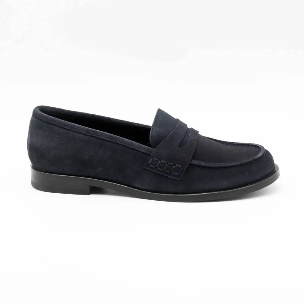 MOCASSIN CARIE CUIR-VELOURS MARINE