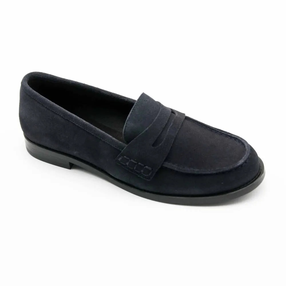 MOCASSIN CARIE CUIR-VELOURS MARINE