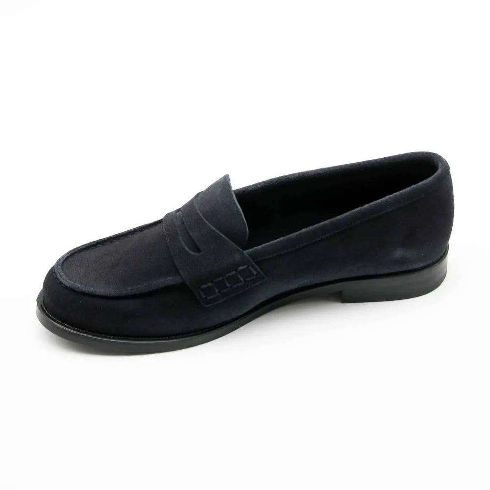 MOCASSIN CARIE CUIR-VELOURS MARINE
