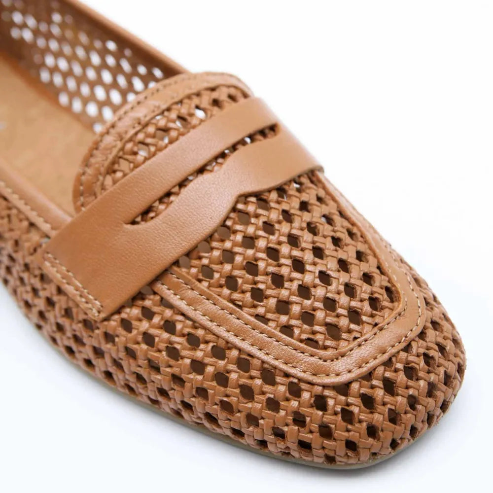 MOCASSINS ELEONORE CUIR CAMEL