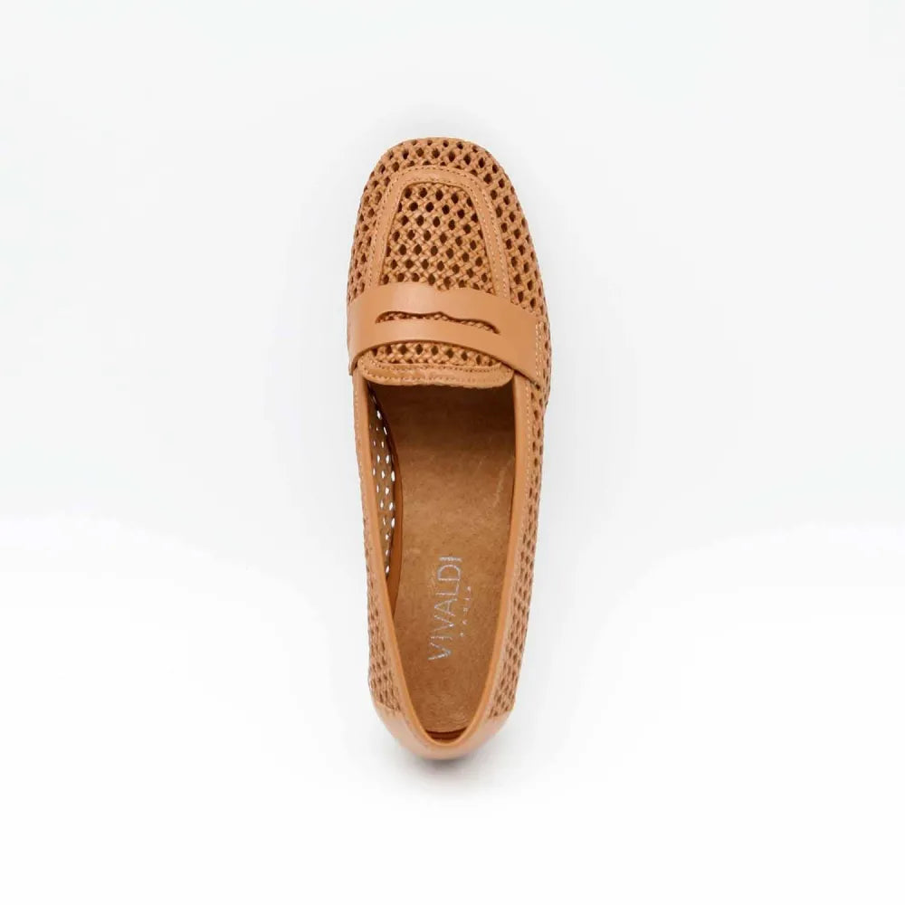 MOCASSINS ELEONORE CUIR CAMEL