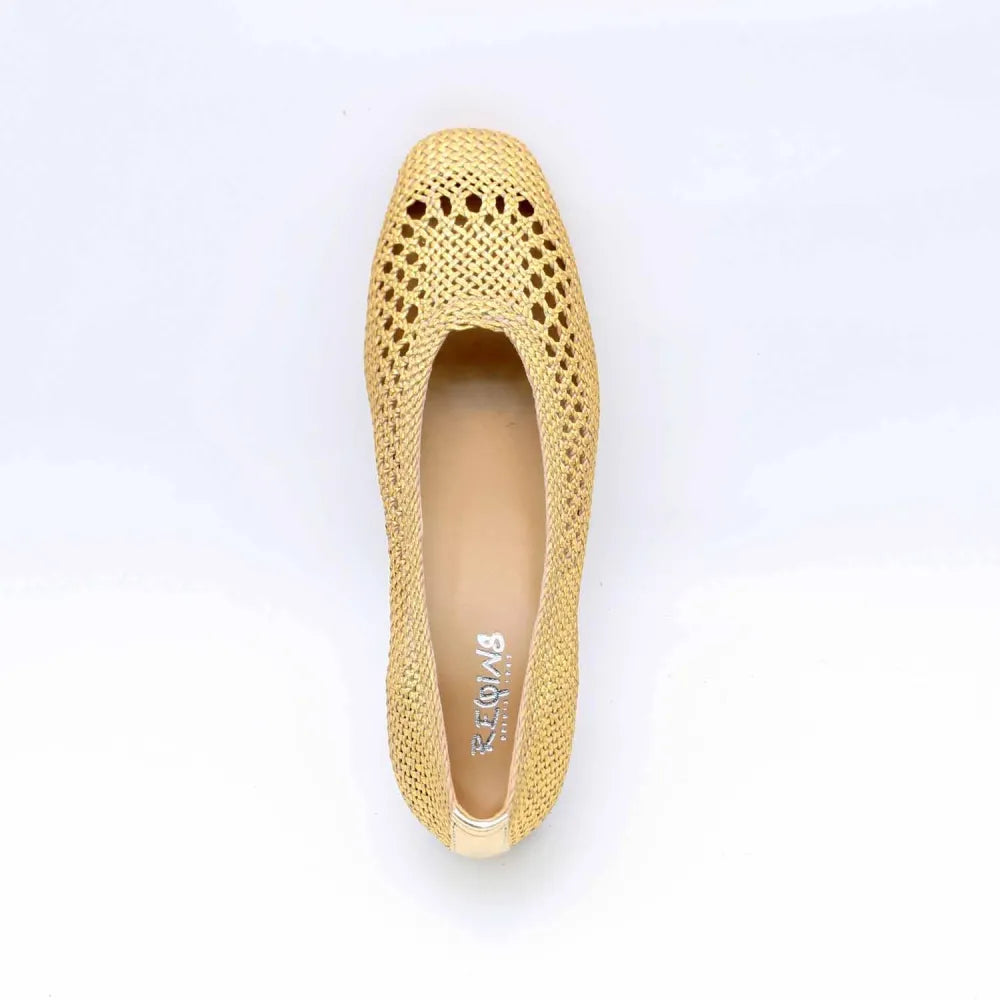 BALLERINE REQINS RIKA TEXTILE METALLISE-DORÉ