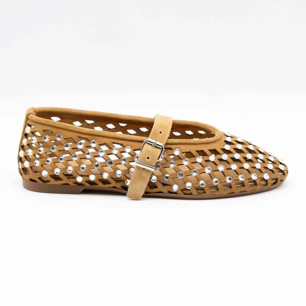 BALLERINE 724 CUIR-VELOURS BEIGE