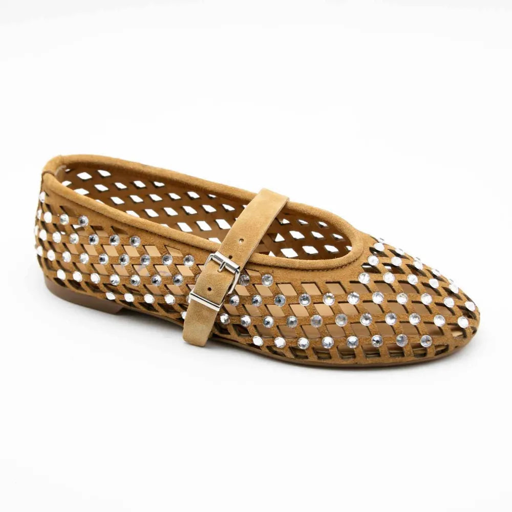 BALLERINE 724 CUIR-VELOURS BEIGE