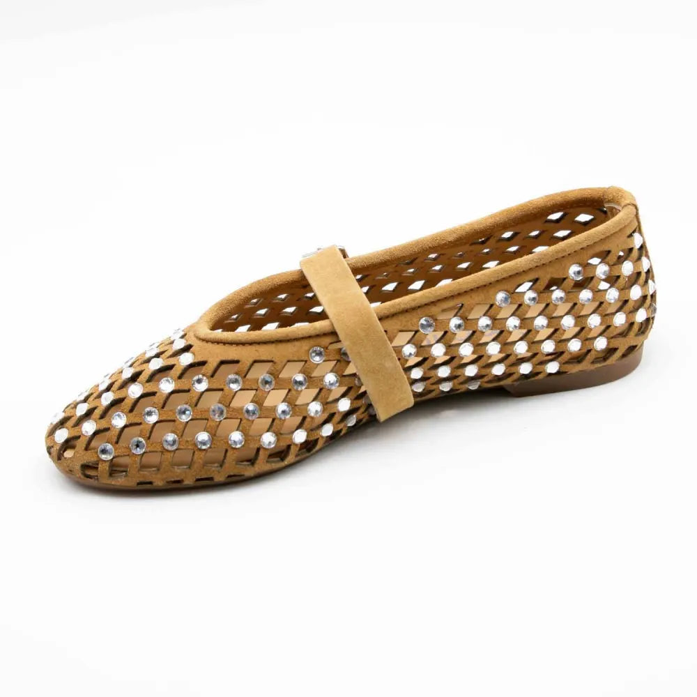 BALLERINE 724 CUIR-VELOURS BEIGE