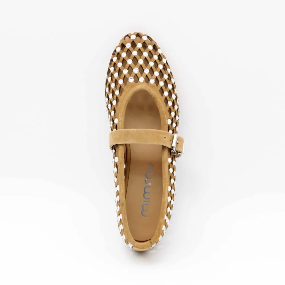 BALLERINE 724 CUIR-VELOURS BEIGE
