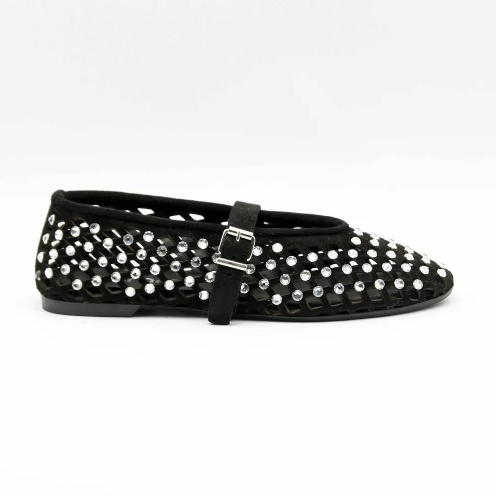 BALLERINE 724 CUIR-VELOURS NOIR