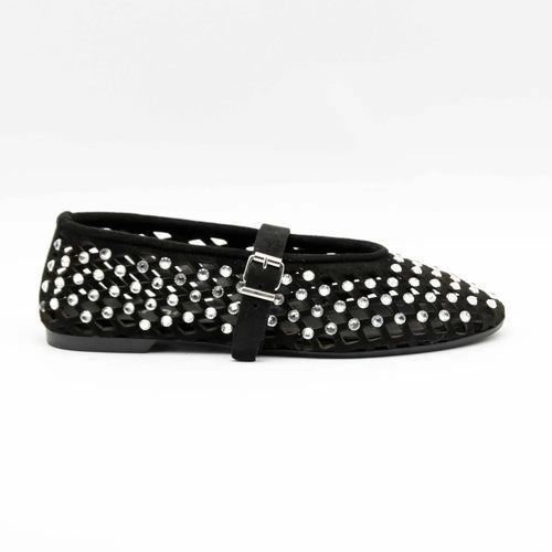 BALLERINE 724 CUIR-VELOURS NOIR
