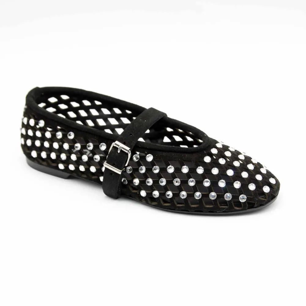 BALLERINE 724 CUIR-VELOURS NOIR