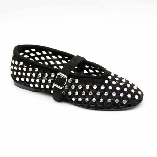 BALLERINE 724 CUIR-VELOURS NOIR