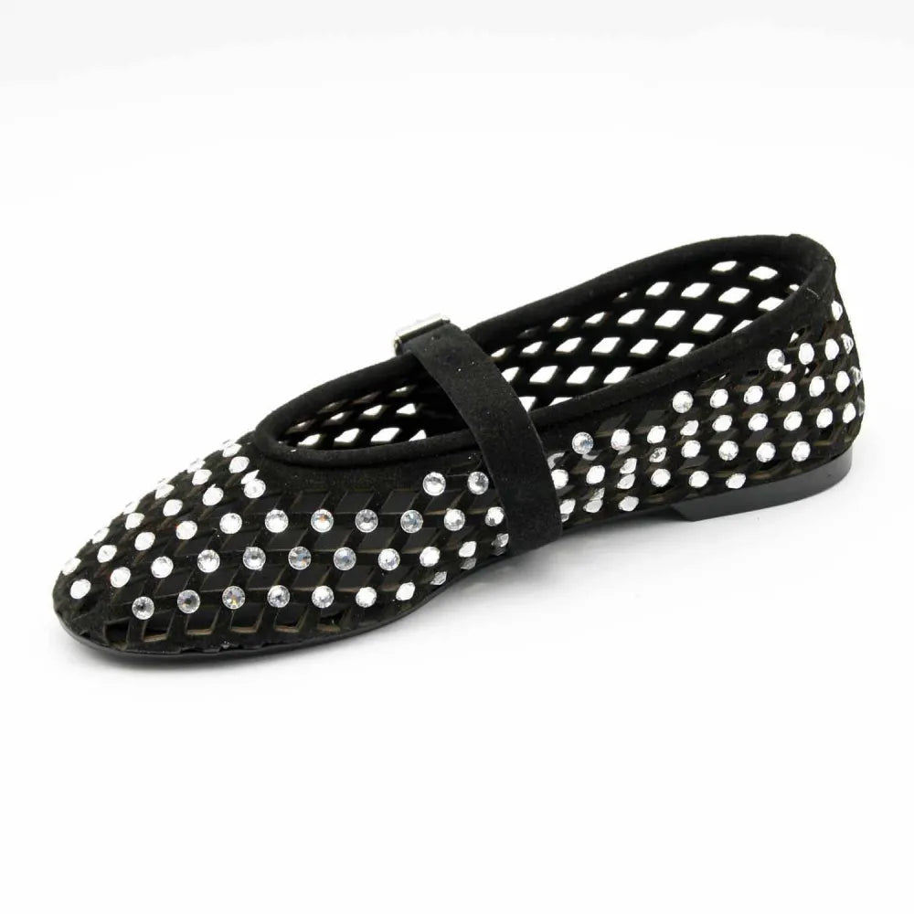 BALLERINE 724 CUIR-VELOURS NOIR