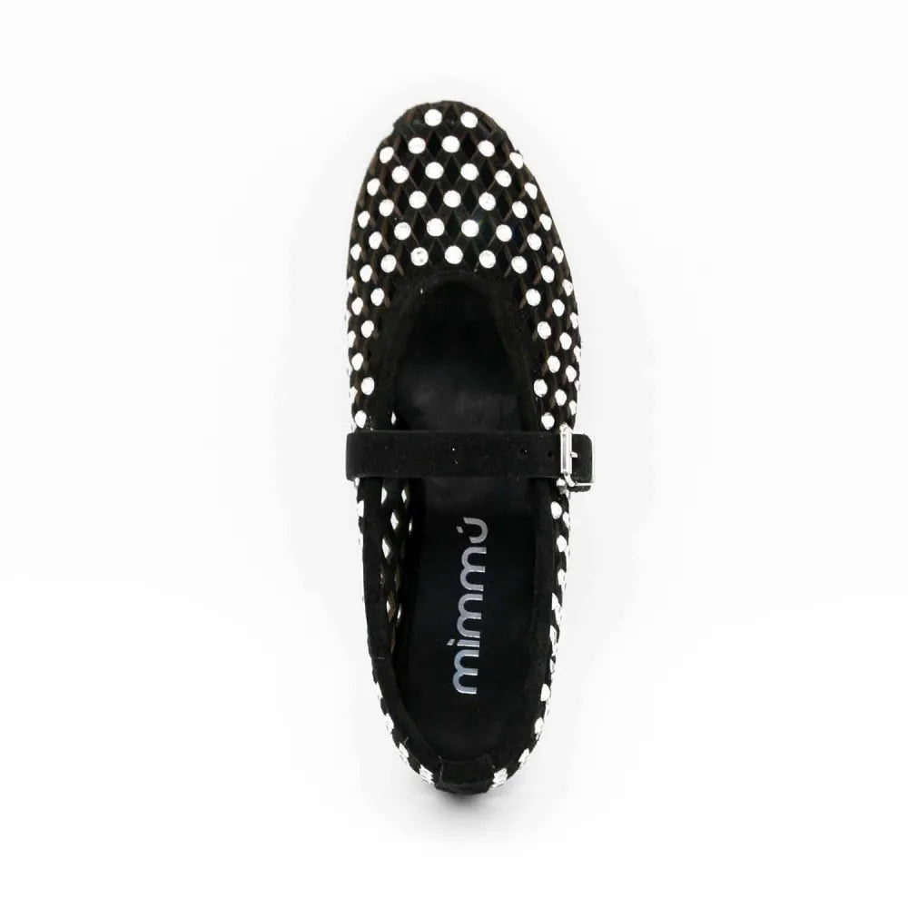 BALLERINE 724 CUIR-VELOURS NOIR