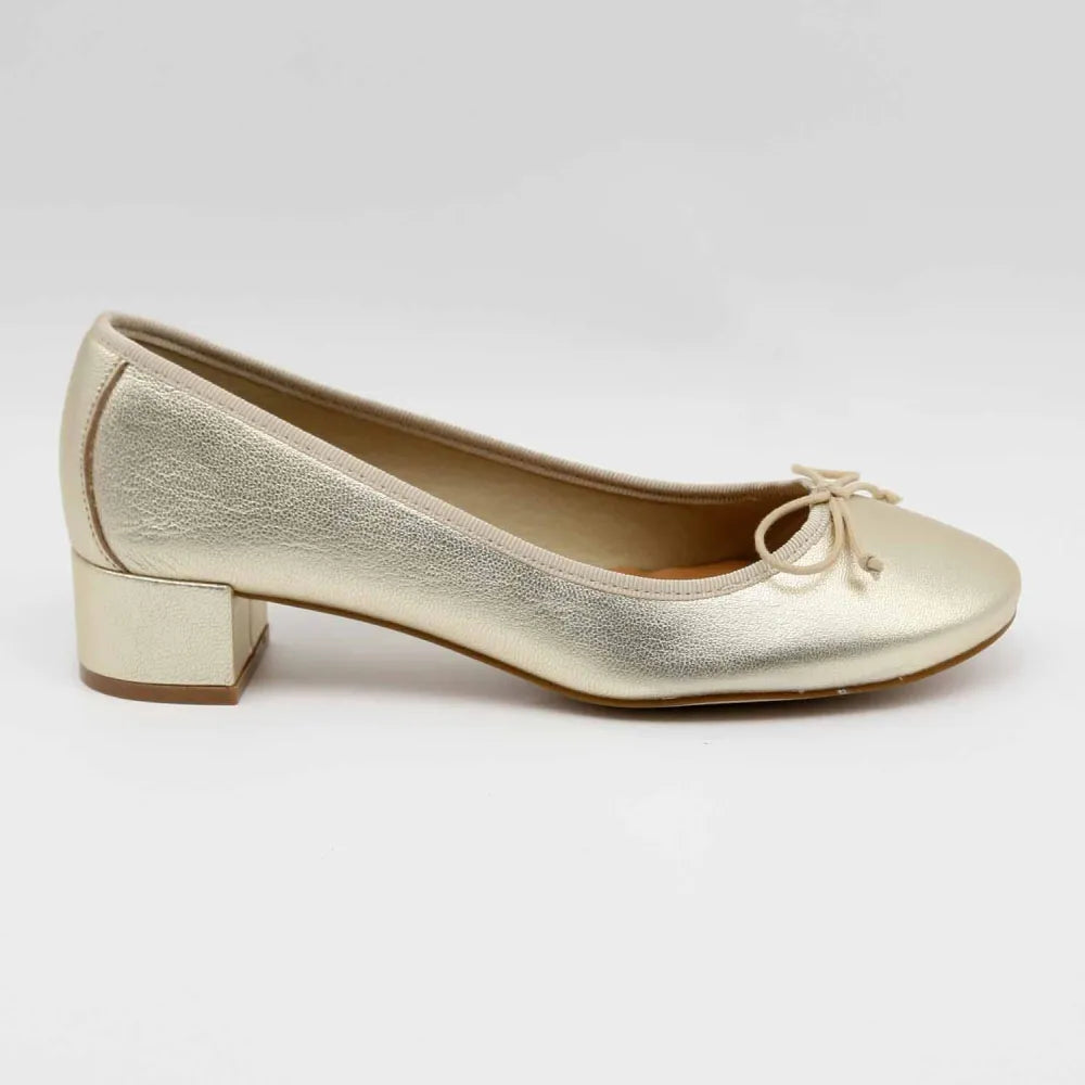 BALLERINES 93 CUIR-METALLISE PLATINE