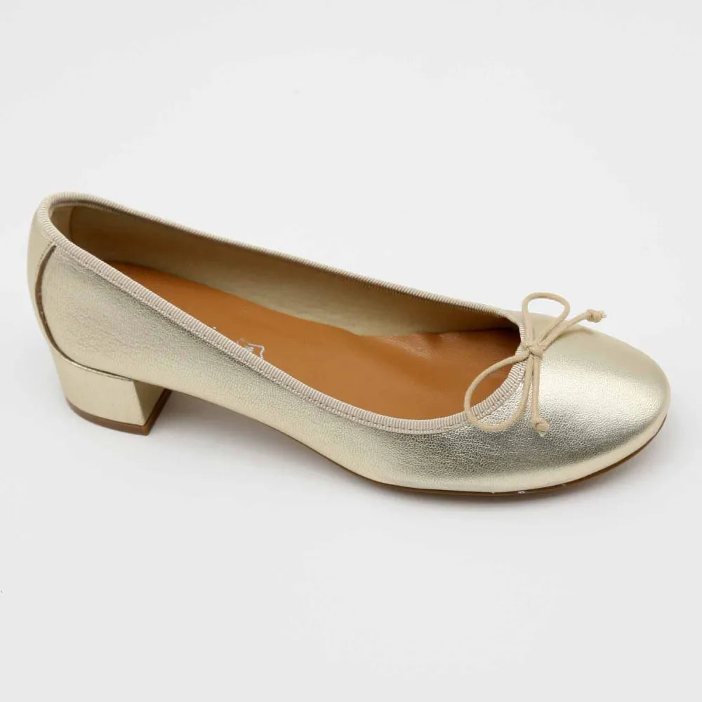 BALLERINES 93 CUIR-METALLISE PLATINE