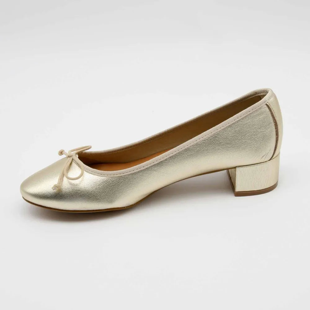 BALLERINES 93 CUIR-METALLISE PLATINE