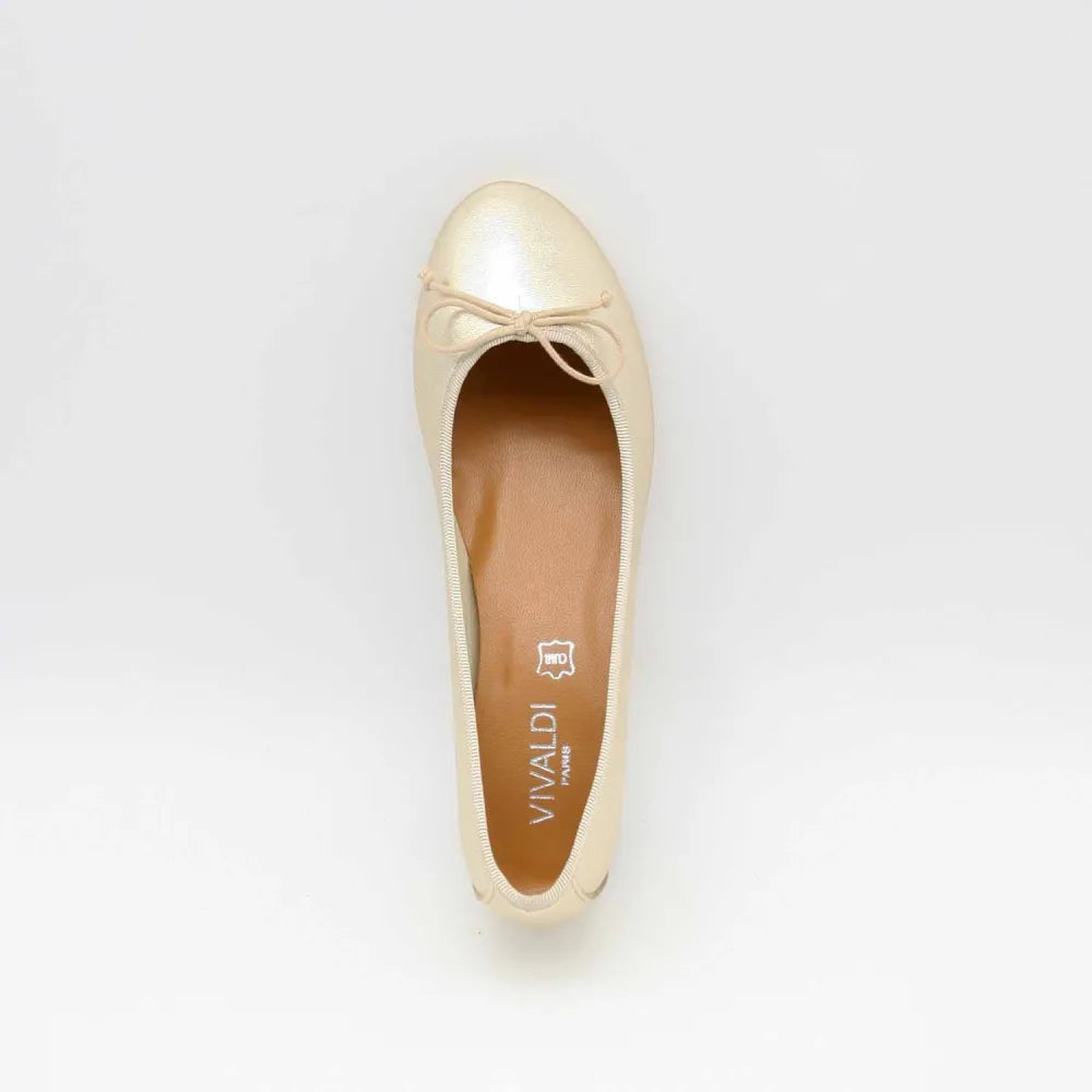 BALLERINES 93 CUIR-METALLISE PLATINE