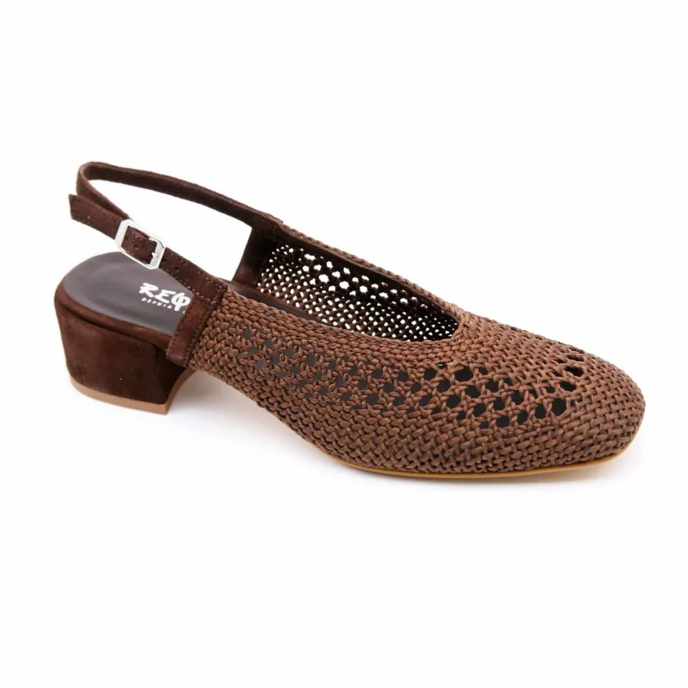ESCARPIN SLINGBACK REQINS RAVEL SYNTHETIQUE MARRON