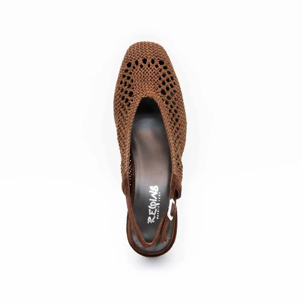ESCARPIN SLINGBACK REQINS RAVEL SYNTHETIQUE MARRON