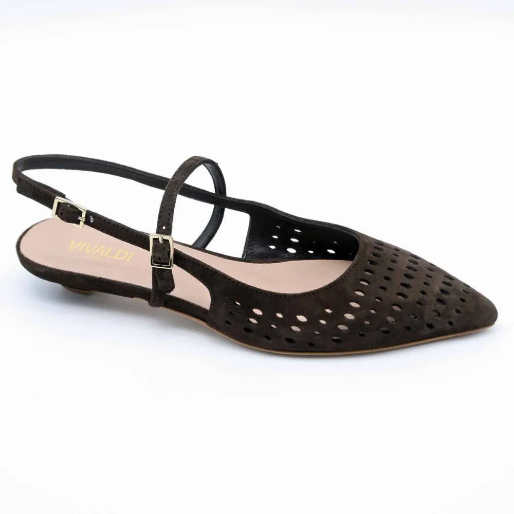 SLINGBACK HOPE8 CUIR VELOURS MARRON