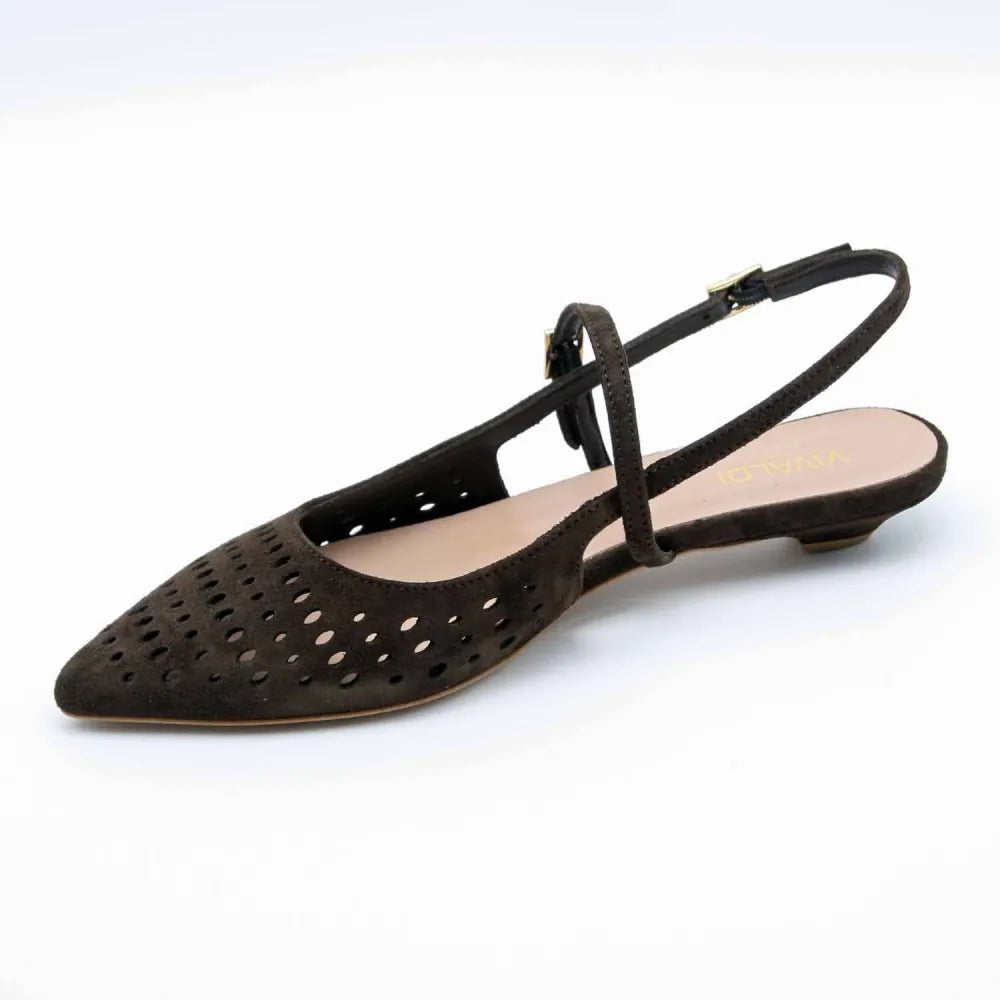 SLINGBACK HOPE8 CUIR VELOURS MARRON