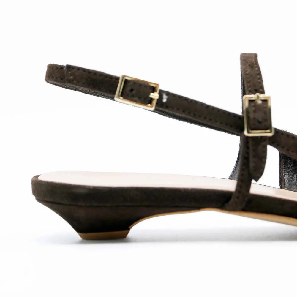 SLINGBACK HOPE8 CUIR VELOURS MARRON