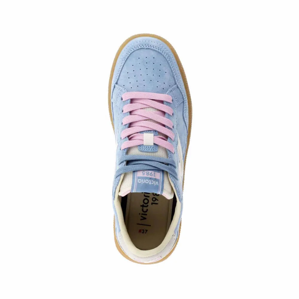 BASKETS VICTORIA 8806107 CUIR-VELOURS BLEU CIEL