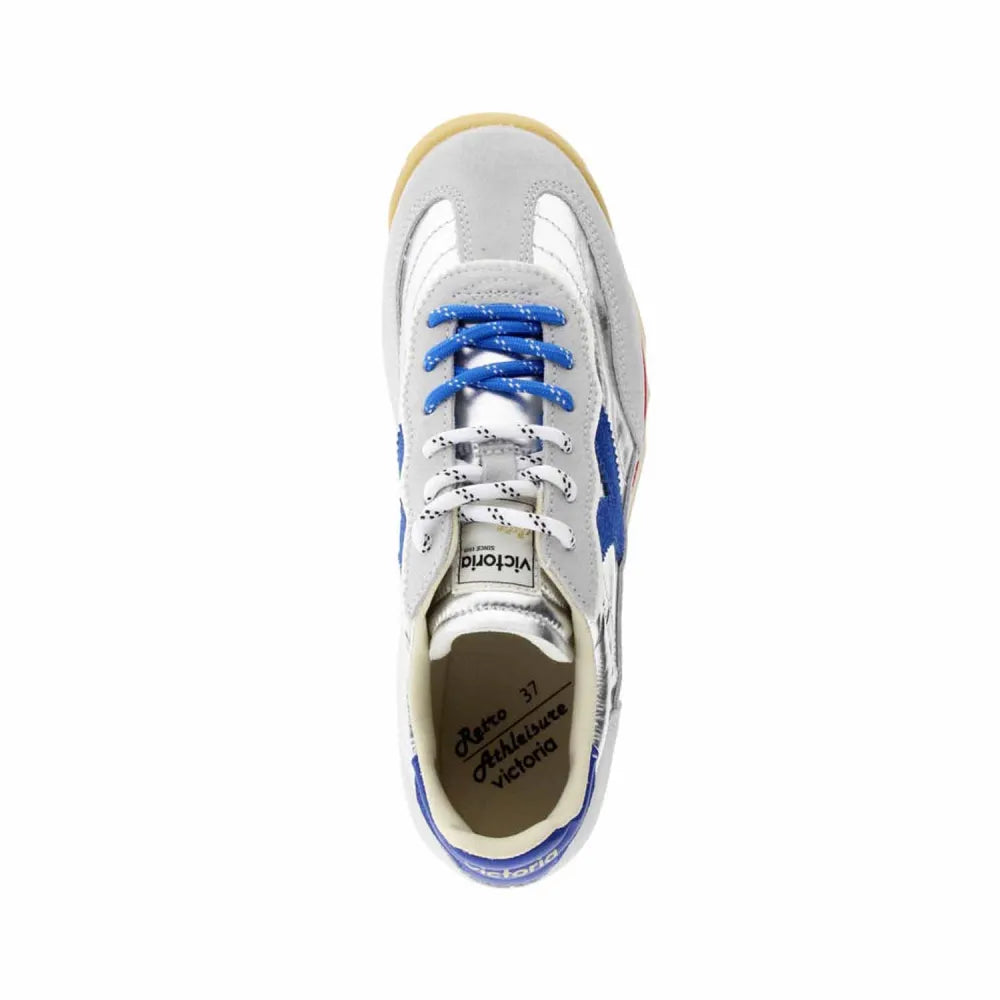 SNEAKERS VICTORIA 1158111 CUIR VELOURS ET NYLON PLATINE
