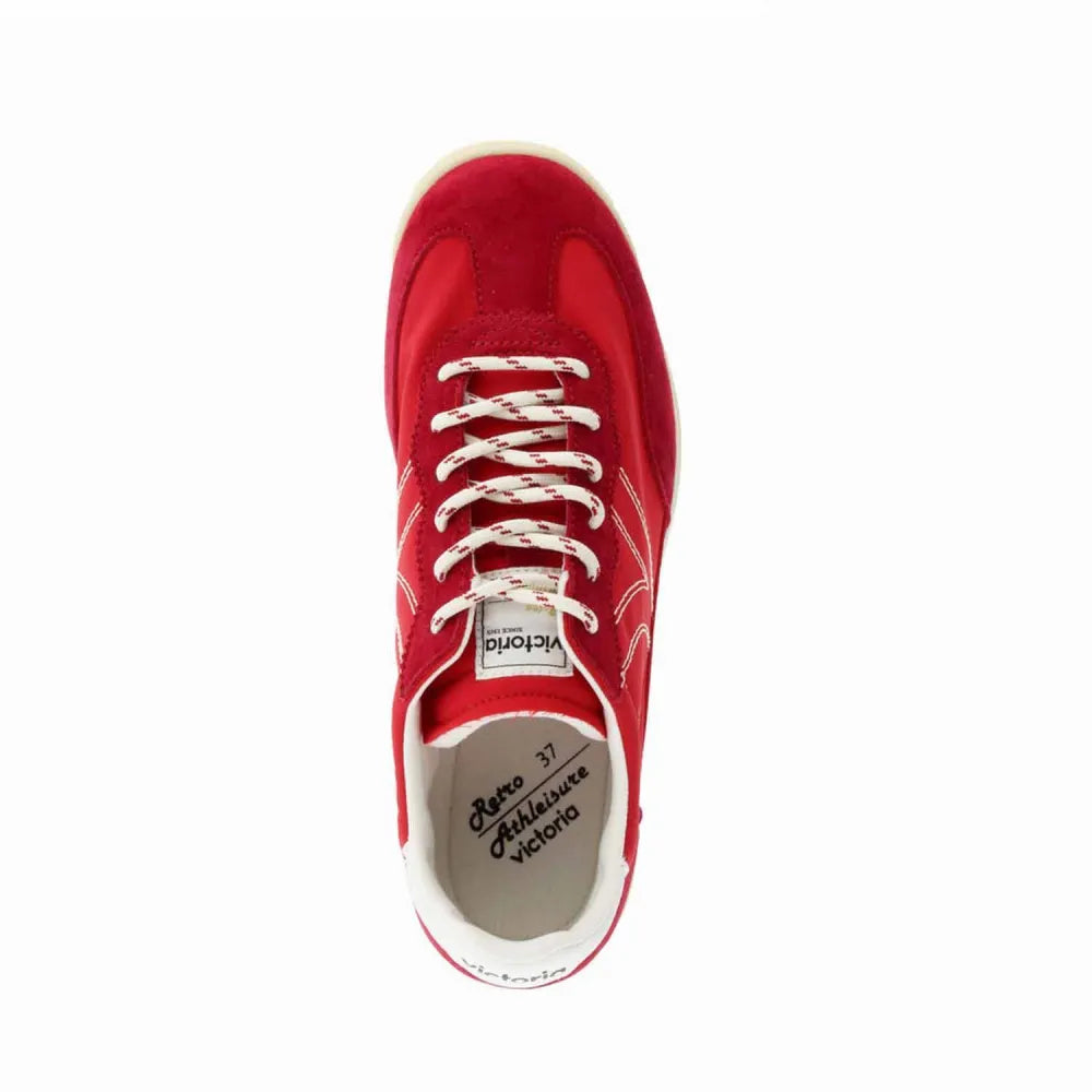 BASKETS VICTORIA 1158108 VEAU VELOURS ET NYLON ROUGE