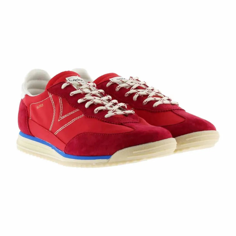 BASKETS VICTORIA 1158108 VEAU VELOURS ET NYLON ROUGE