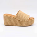 SANDALE COMPENSÉE 4284 RAPHIA BEIGE