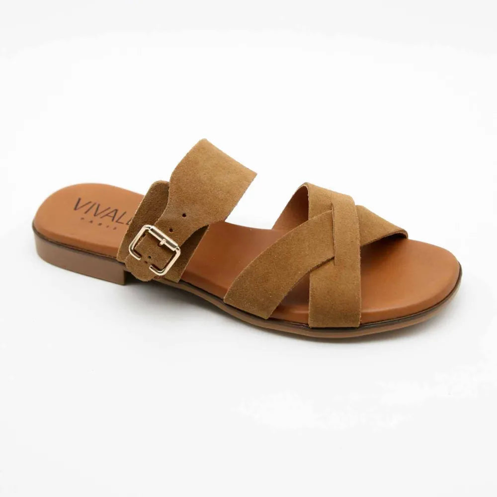 SANDALE 10757 CUIR-VELOURS TAUPE