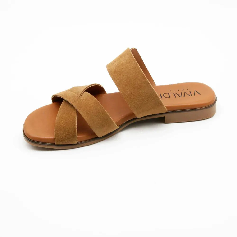 SANDALE 10757 CUIR-VELOURS TAUPE