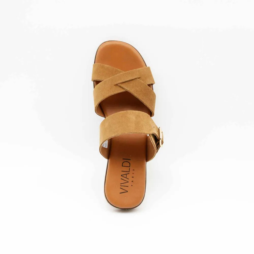 SANDALE 10757 CUIR-VELOURS TAUPE