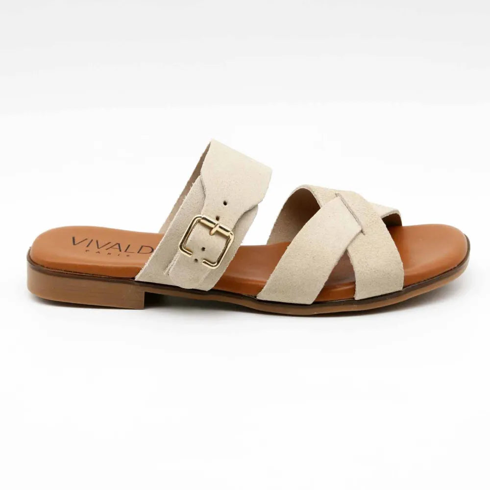 SANDALE 10757 CUIR-VELOURS BEIGE